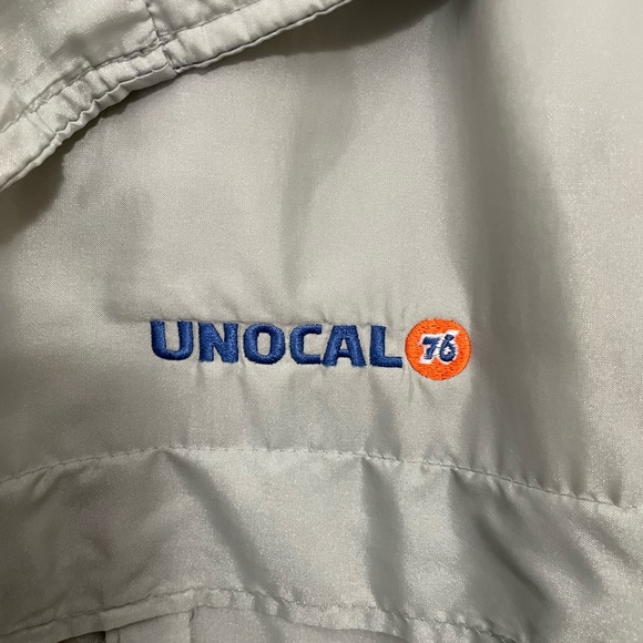 VINTAGE Unocal 76 Men’s Gas Station Jacket Sz. L, Light Green/Gray - Picture 3 of 10